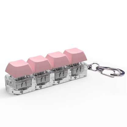 4 Keys Keycaps Keychain Toys with LED Light Decompression Toys Keyboard Fidget Keychain Stress Relief Fidget Keychain Button