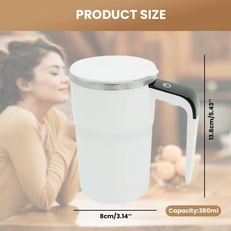 Magnetic Stirring Coffee Mug Electric Rechargeable Self Stirring Cup with LCD Thermometer for Milk Cocoa Office Kitchen Travel