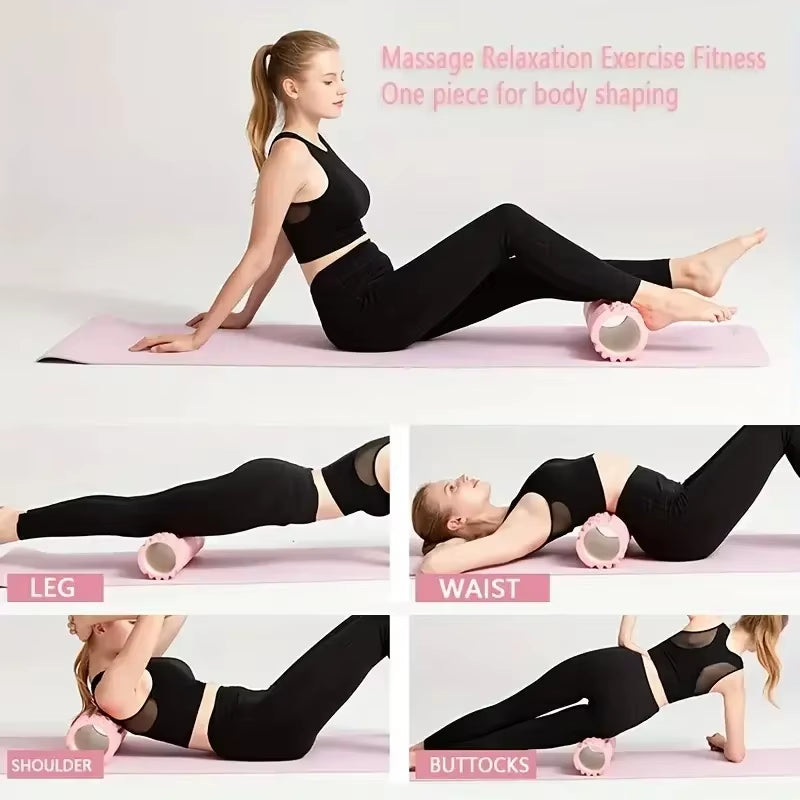 Hollow Foam Massage Roller - Yoga Fitness Column for Muscle Relaxation & Exercise Support, Training Companion