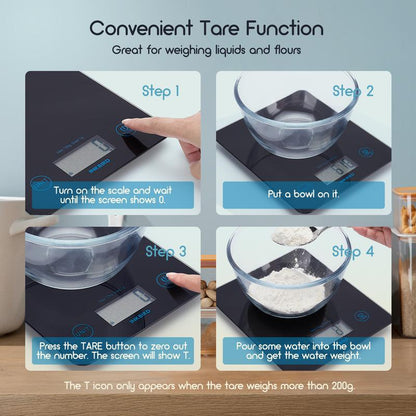 INKBIRD Electronic Scale, Kitchen Food Scale, Used for Baking, Desserts, Catering, Kitchen Tools Digital Weighing Machine Kitchenware Black