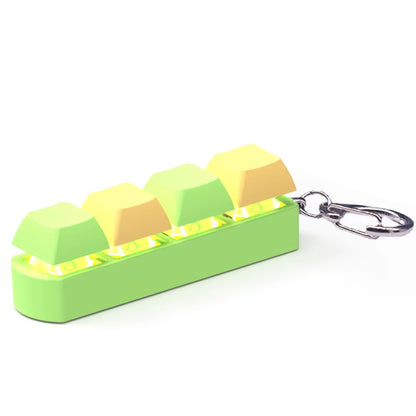 4 Keys Keycaps Keychain Toys with LED Light Decompression Toys Keyboard Fidget Keychain Stress Relief Fidget Keychain Button