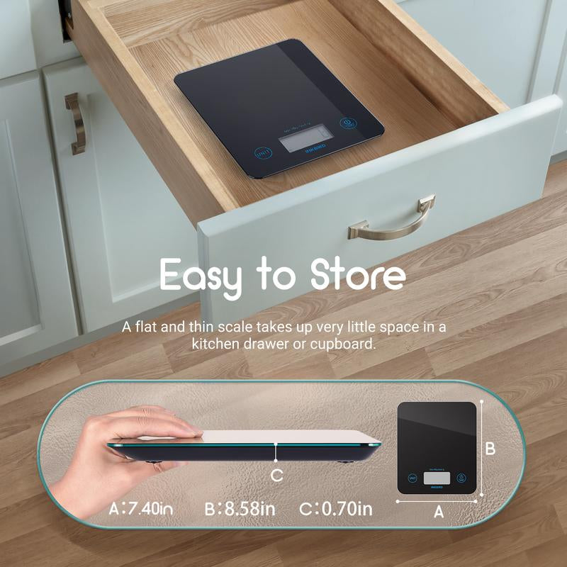 INKBIRD Electronic Scale, Kitchen Food Scale, Used for Baking, Desserts, Catering, Kitchen Tools Digital Weighing Machine Kitchenware Black