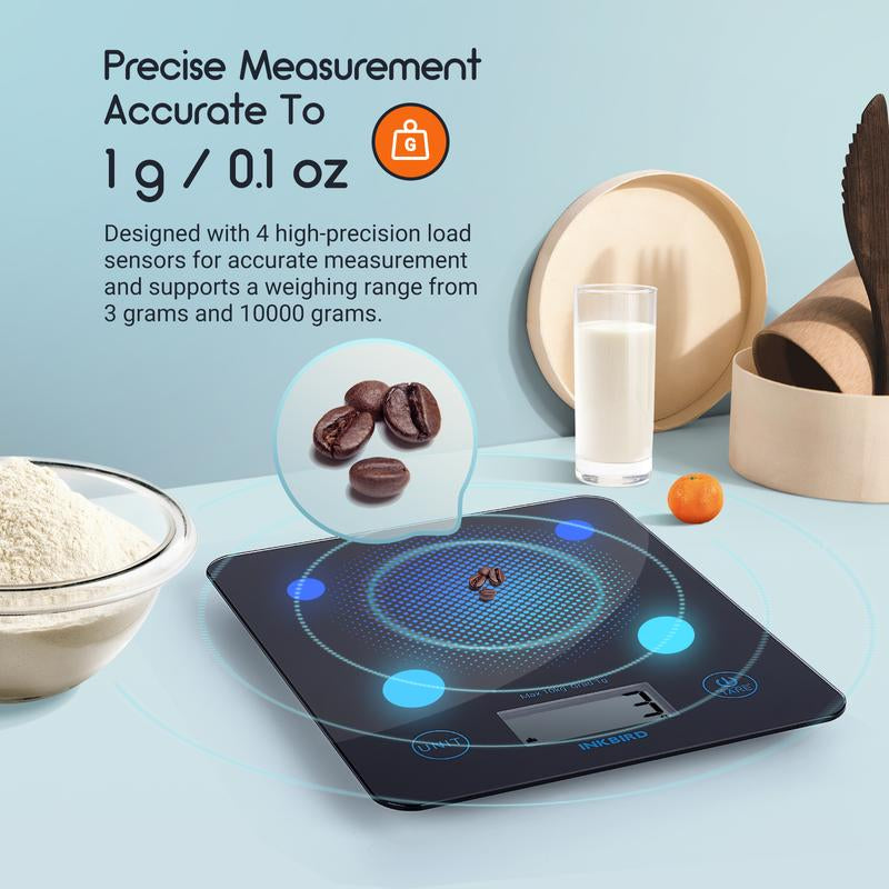 INKBIRD Electronic Scale, Kitchen Food Scale, Used for Baking, Desserts, Catering, Kitchen Tools Digital Weighing Machine Kitchenware Black