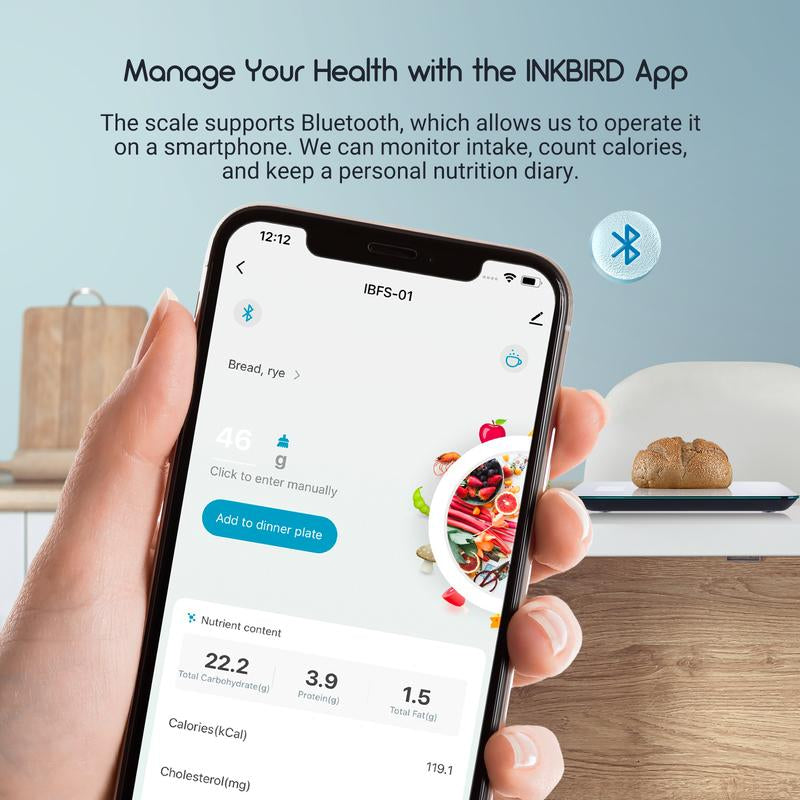 INKBIRD Electronic Scale, Kitchen Food Scale, Used for Baking, Desserts, Catering, Kitchen Tools Digital Weighing Machine Kitchenware Black